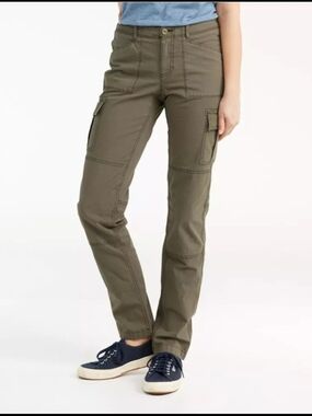 L.L. Bean Stretch Canvas Cargo Pants, Mid-rise straight leg